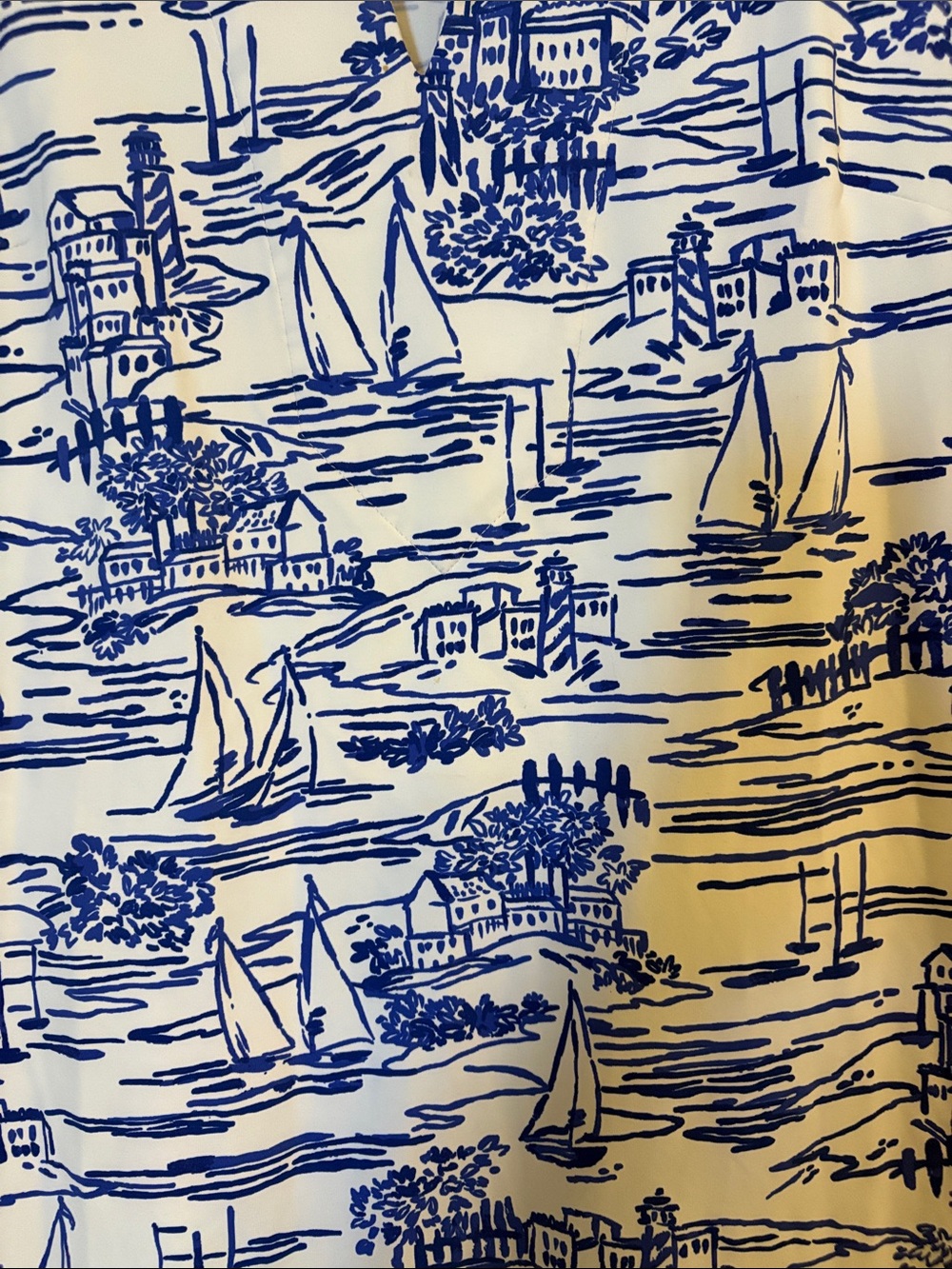 MAHI GOLD White & Blue Nautical Sailboat Dress - Picture 3 of 3
